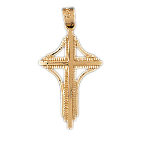 14K GOLD RELIGIOUS CHARM - SMALL CROSS #8145