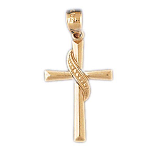 14K GOLD RELIGIOUS CHARM - SMALL CROSS #8147