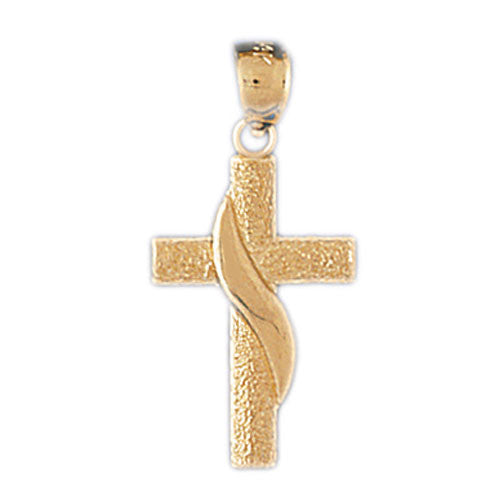 14K GOLD RELIGIOUS CHARM - SMALL CROSS #8148