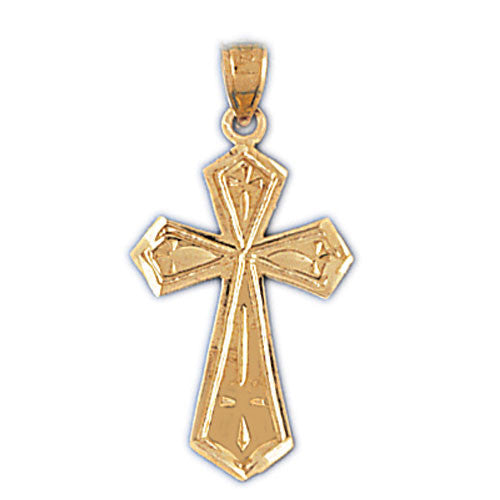 14K GOLD RELIGIOUS CHARM - SMALL CROSS #8162