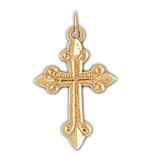 14K GOLD RELIGIOUS CHARM - SMALL CROSS #8163