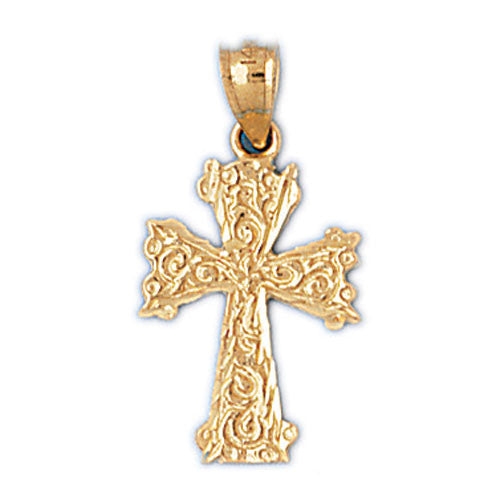 14K GOLD RELIGIOUS CHARM - SMALL CROSS #8166