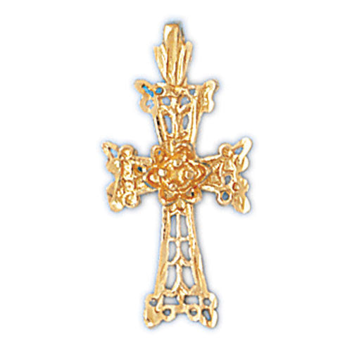 14K GOLD RELIGIOUS CHARM - SMALL CROSS #8167