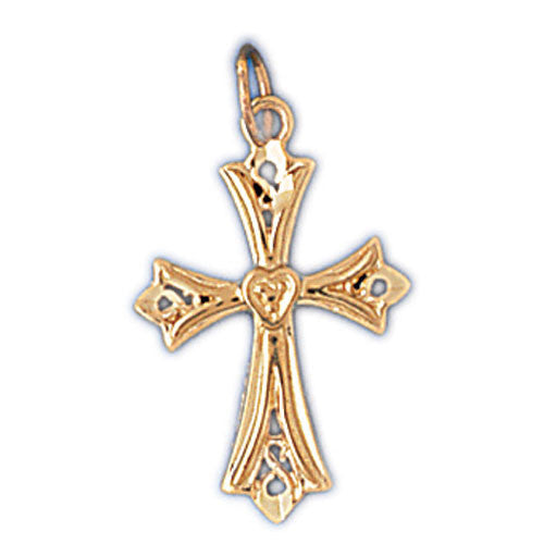 14K GOLD RELIGIOUS CHARM - SMALL CROSS #8171