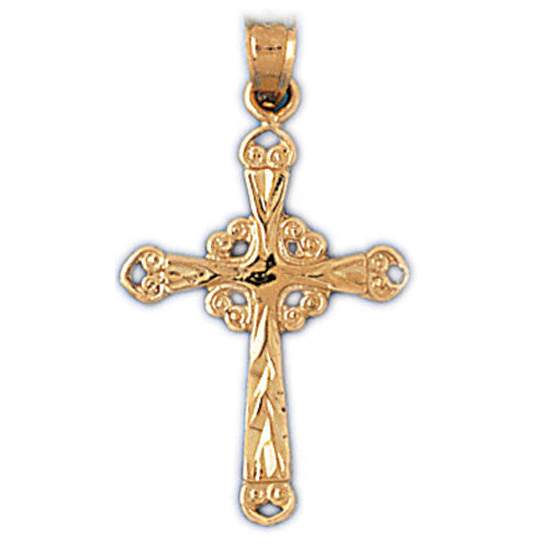 14K GOLD RELIGIOUS CHARM - SMALL CROSS #8180