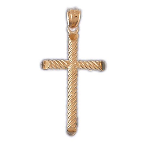 14K GOLD RELIGIOUS CHARM - SMALL CROSS #8197