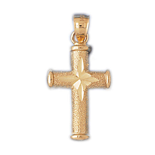 14K GOLD RELIGIOUS CHARM - SMALL CROSS #8210