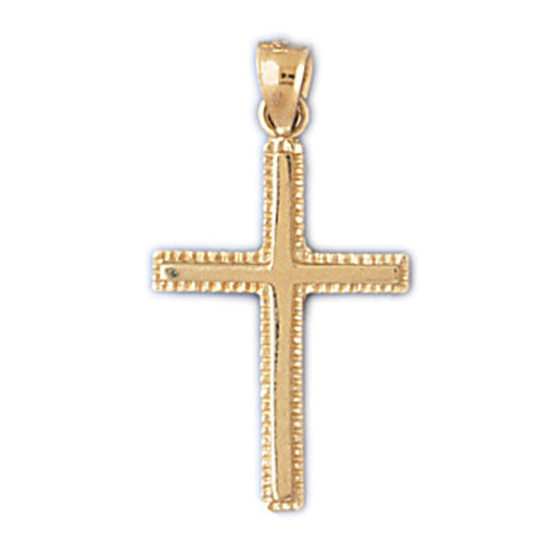 14K GOLD RELIGIOUS CHARM - SMALL CROSS #8216