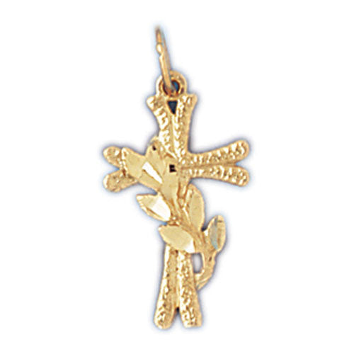 14K GOLD RELIGIOUS CHARM - SMALL CROSS #8255