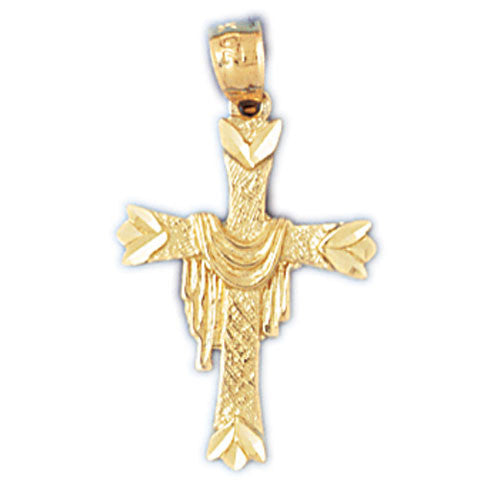 14K GOLD RELIGIOUS CHARM - SMALL CROSS #8258