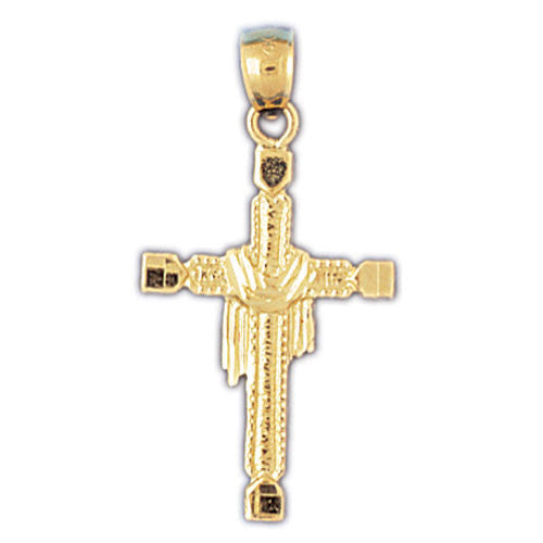 14K GOLD RELIGIOUS CHARM - SMALL CROSS #8261