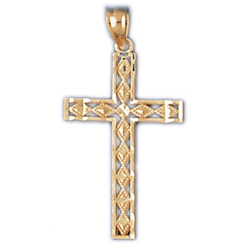 14K GOLD RELIGIOUS CHARM - SMALL CROSS #8271