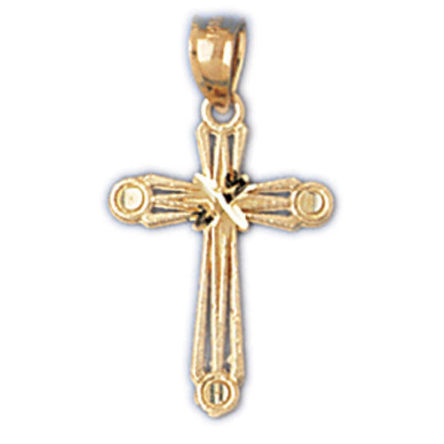 14K GOLD RELIGIOUS CHARM - SMALL CROSS #8279