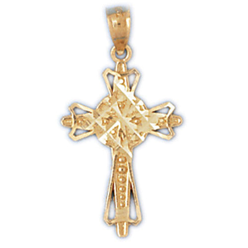 14K GOLD RELIGIOUS CHARM - SMALL CROSS #8283