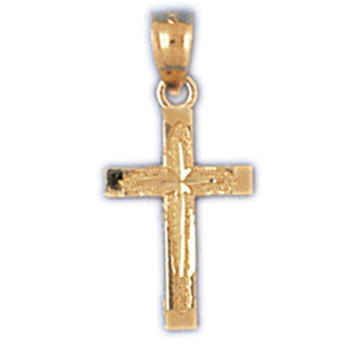 14K GOLD RELIGIOUS CHARM - SMALL CROSS #8284
