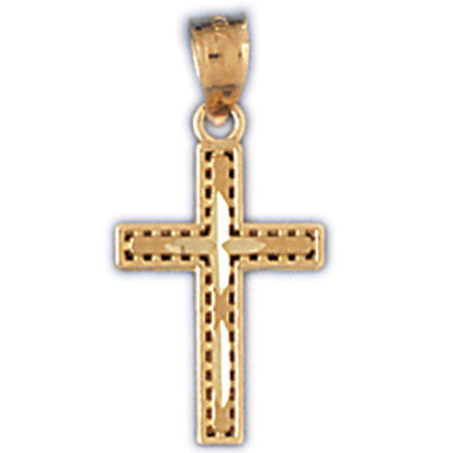 14K GOLD RELIGIOUS CHARM - SMALL CROSS #8286