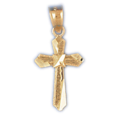 14K GOLD RELIGIOUS CHARM - SMALL CROSS #8292