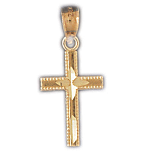14K GOLD RELIGIOUS CHARM - SMALL CROSS #8295