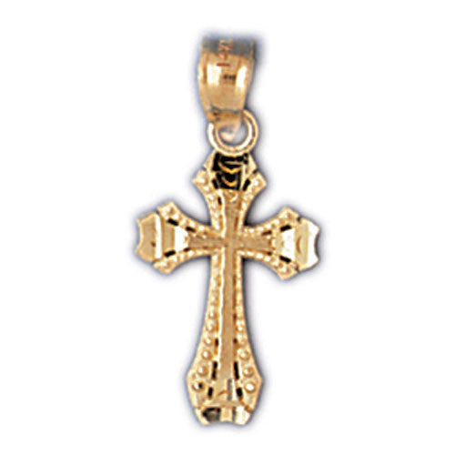 14K GOLD RELIGIOUS CHARM - SMALL CROSS #8297