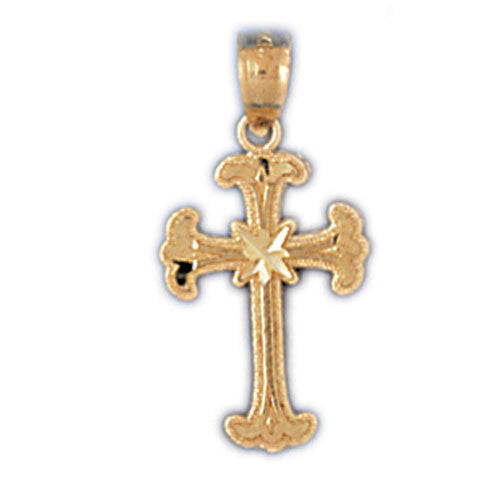 14K GOLD RELIGIOUS CHARM - SMALL CROSS #8301