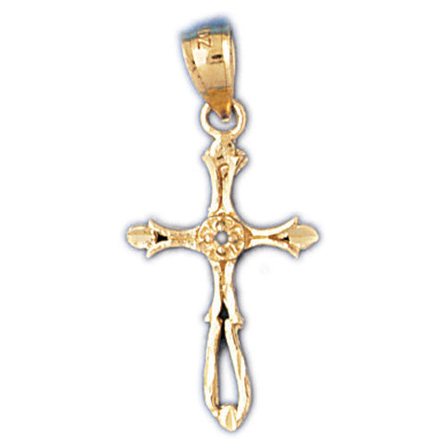 14K GOLD RELIGIOUS CHARM - SMALL CROSS #8333
