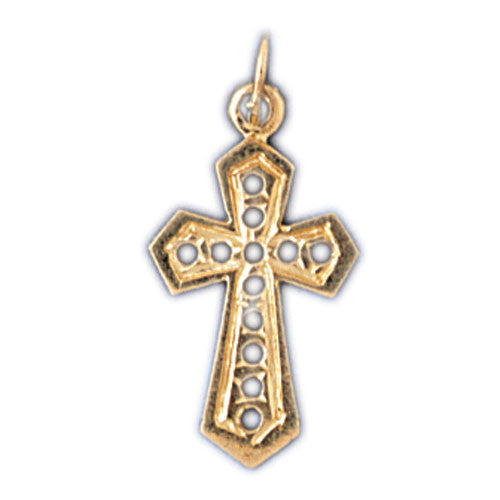 14K GOLD RELIGIOUS CHARM - SMALL CROSS #8336
