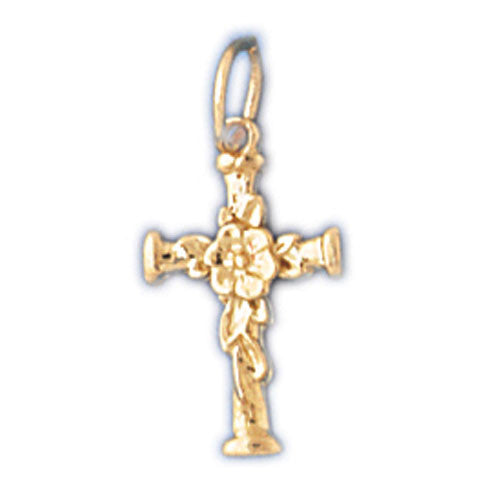 14K GOLD RELIGIOUS CHARM - SMALL CROSS #8342