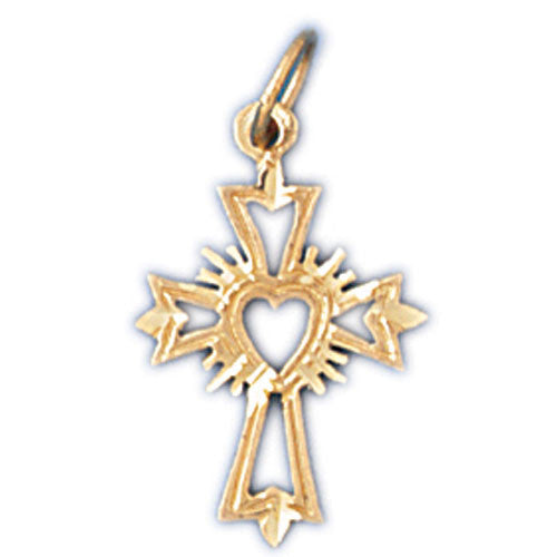14K GOLD RELIGIOUS CHARM - SMALL CROSS #8347