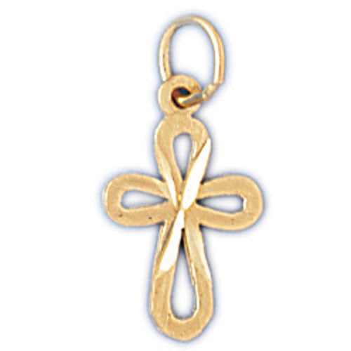 14K GOLD RELIGIOUS CHARM - SMALL CROSS #8348