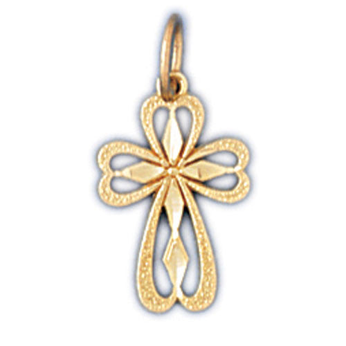 14K GOLD RELIGIOUS CHARM - SMALL CROSS #8349