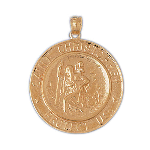 14K GOLD RELIGIOUS CHARM - ST. CHRISTOPHER #8828