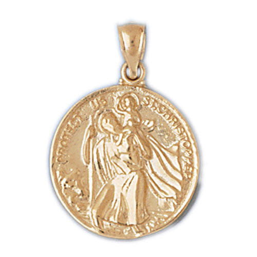14K GOLD RELIGIOUS CHARM - ST. CHRISTOPHER #8829