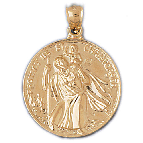 14K GOLD RELIGIOUS CHARM - ST. CHRISTOPHER #8831