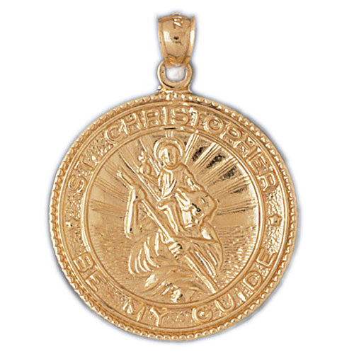 14K GOLD RELIGIOUS CHARM - ST. CHRISTOPHER #8832