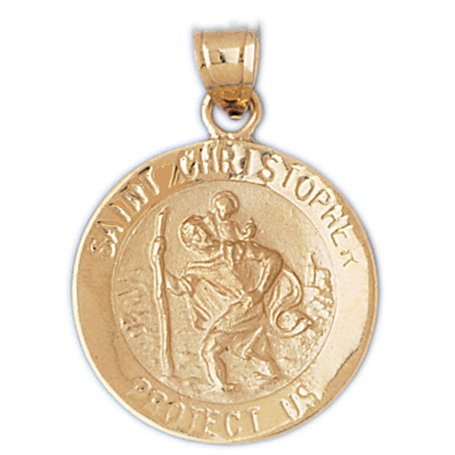 14K GOLD RELIGIOUS CHARM - ST. CHRISTOPHER #8833
