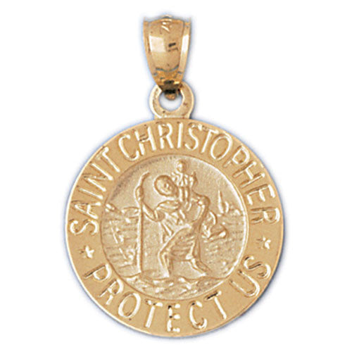 14K GOLD RELIGIOUS CHARM - ST. CHRISTOPHER #8834