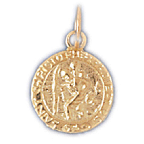 14K GOLD RELIGIOUS CHARM - ST. CHRISTOPHER #8838