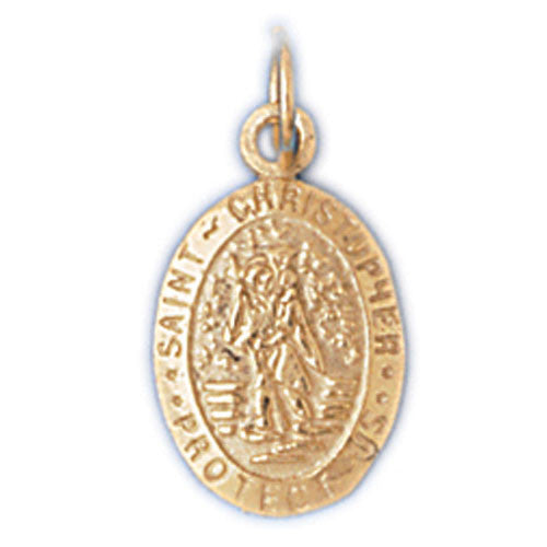 14K GOLD RELIGIOUS CHARM - ST. CHRISTOPHER #8840