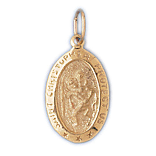 14K GOLD RELIGIOUS CHARM - ST. CHRISTOPHER #8841