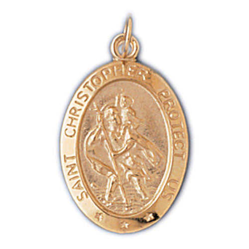 14K GOLD RELIGIOUS CHARM - ST. CHRISTOPHER #8843