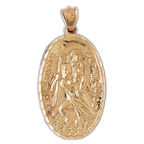 14K GOLD RELIGIOUS CHARM - ST. CHRISTOPHER #8845