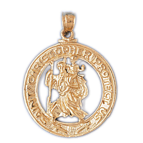 14K GOLD RELIGIOUS CHARM - ST. CHRISTOPHER #8847