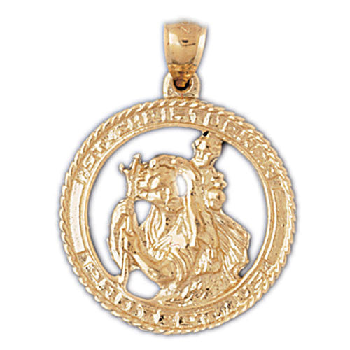 14K GOLD RELIGIOUS CHARM - ST. CHRISTOPHER #8848