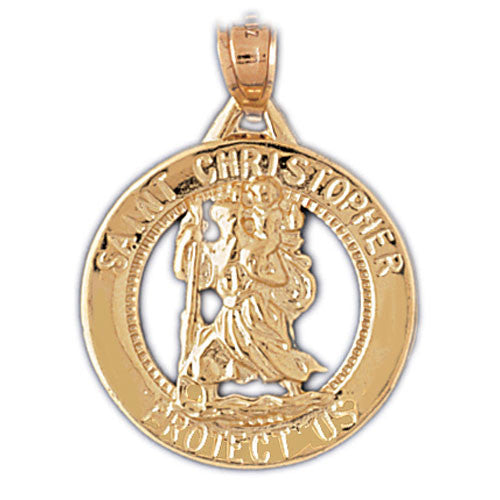 14K GOLD RELIGIOUS CHARM - ST. CHRISTOPHER #8849
