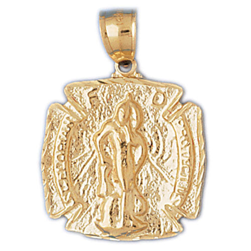 14K GOLD RELIGIOUS CHARM - ST. FLORIAN #8813