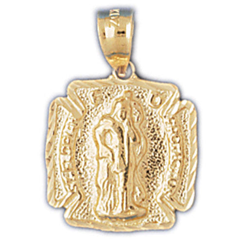 14K GOLD RELIGIOUS CHARM - ST. FLORIAN #8814