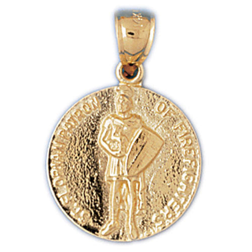 14K GOLD RELIGIOUS CHARM - ST. FLORIAN #8815