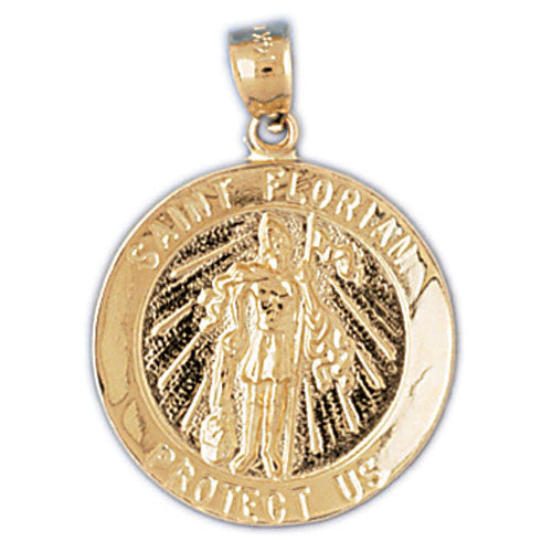 14K GOLD RELIGIOUS CHARM - ST. FLORIAN #8816