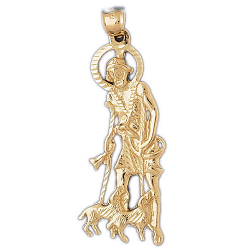 14K GOLD RELIGIOUS CHARM - ST. LAZARUS #8821