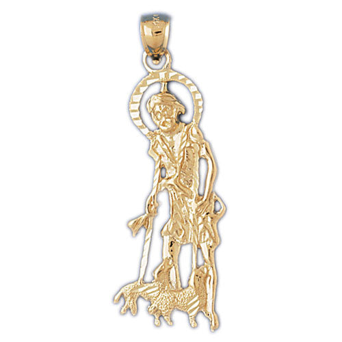 14K GOLD RELIGIOUS CHARM - ST. LAZARUS #8822